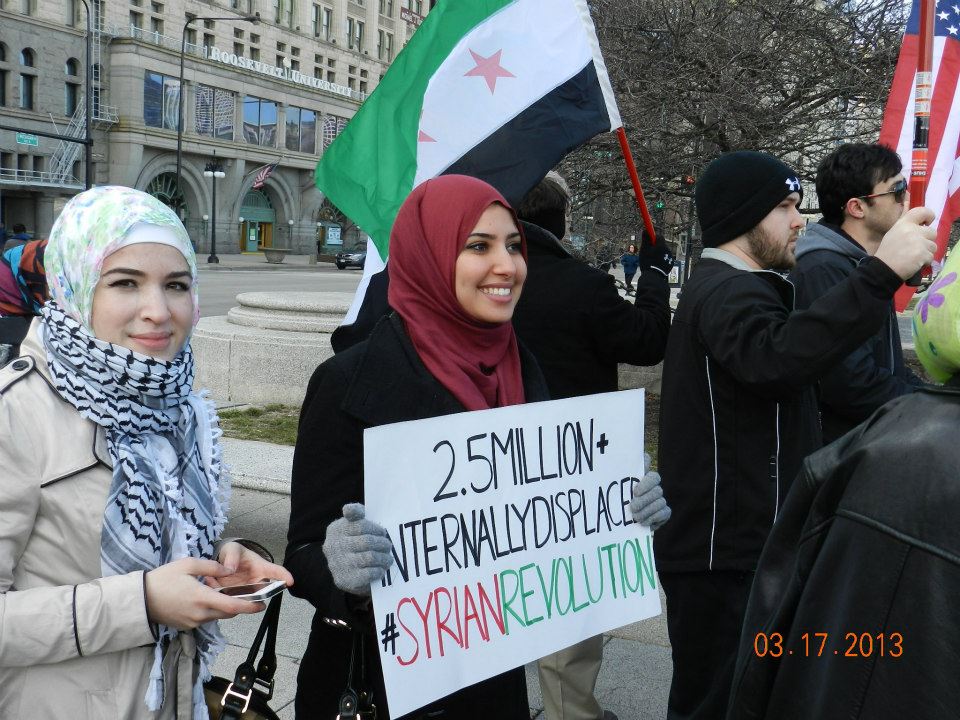 Chicago—The second anniversary of the Syrian Revolution is marked, March 17, 2013. Photo by Roger Beltrami.